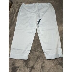 NWT LANE BRYANT *TOTALLY CROPPED* PANTS - LIGHT BLUE COTTON/SPANDEX - WOMENS 18